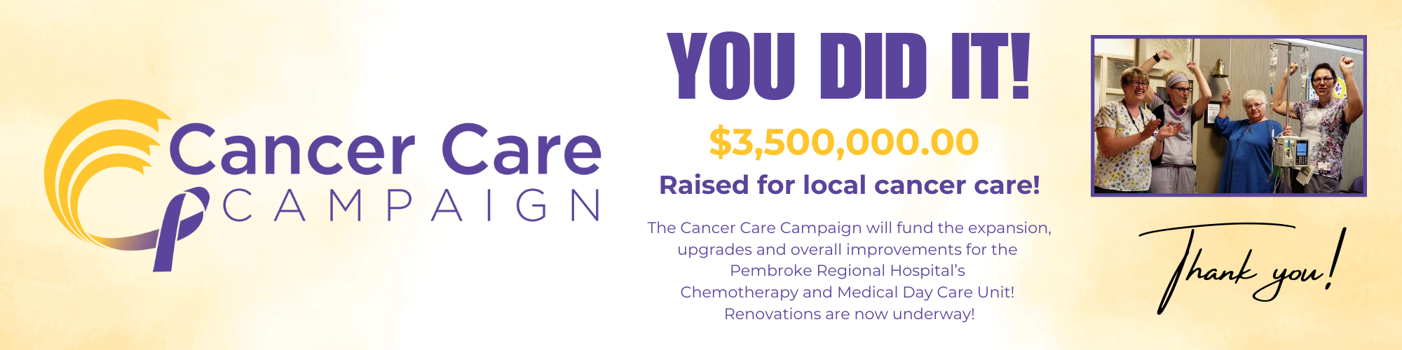 PRHF Cancer Care Campaign You Did It Banner You Did It! Cancer Care Campaign Banner